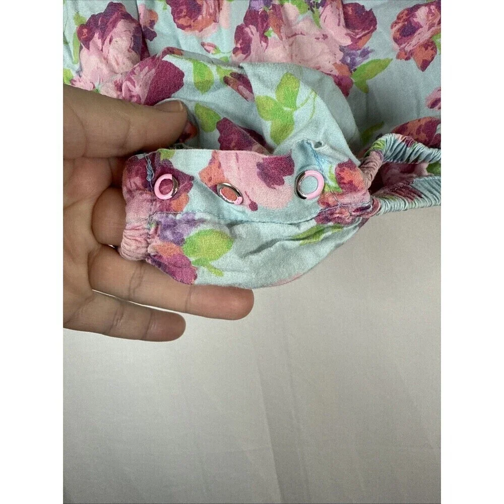 Ruffle Butts Blue Floral Romper Size 6-12 M Preowned